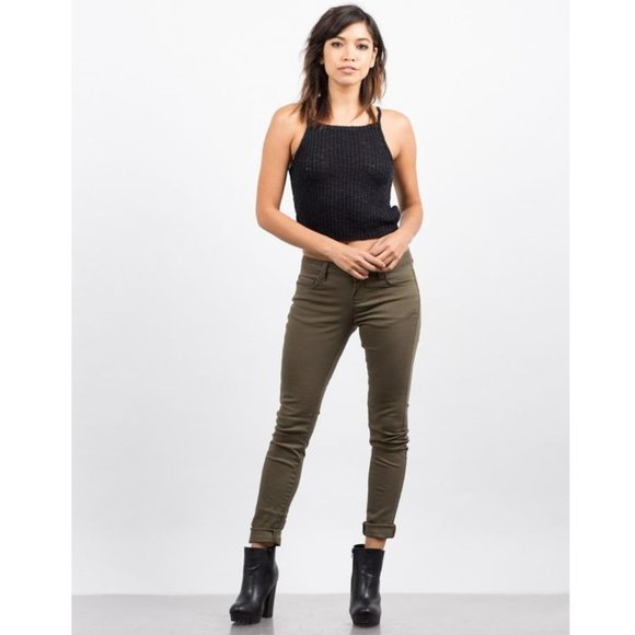INC Denim skinny regular fit olive jeans P2756 - Picture 1 of 1